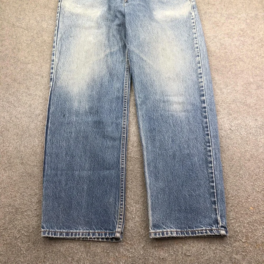 Levis 550 Jeans Mens 34x32 Blue Stone Wash Relaxed Tapered Denim Distressed